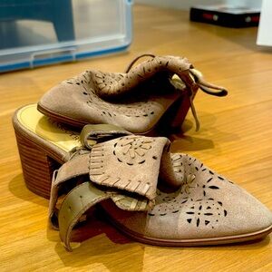 Ivanka Trump Wooden Heeled Mules (Lightly Worn)